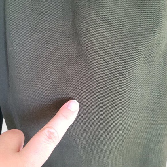 Vintage GAP 90s Olive Green Cropped Cotton Trousers High Rise Size 26 - Picture 13 of 14